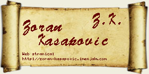 Zoran Kasapović vizit kartica